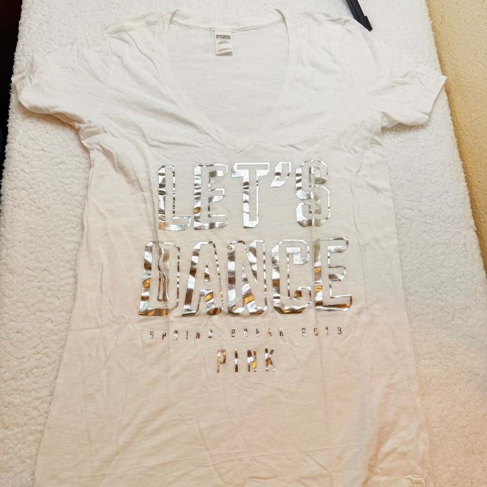 Victoria's Secret Pink Let's Dance V-Neck T-Shirt Size L